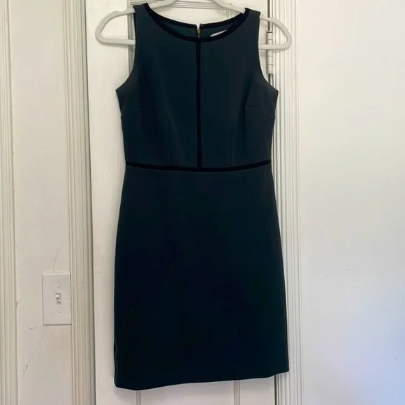 LOFT | Dresses | Dark Green With Black Accent Professional Dress P |  Poshmark